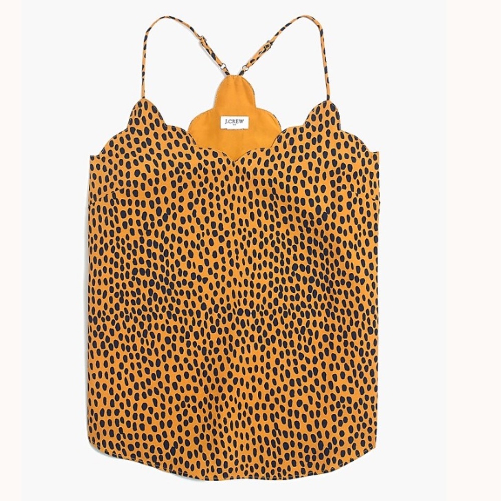 NWT J. Crew Scalloped Blouse Camisole with Adjustable Spaghetti Straps Racerback